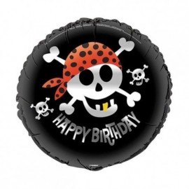 Globo pirata foil happy birthday 45 cm 18