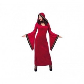 Disfraz de beherit tallas bruja roja tunica capucha