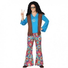 Disfraz de hippie azul tallas m-l y xl adulto hippye años 60