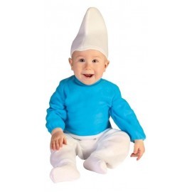 Disfraz de enanito azul pitufin bebe tallas