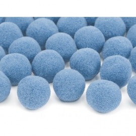 Pompones de felpa azul claro 20 uds de 2 cm