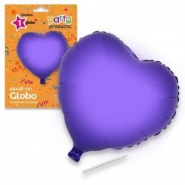 Globo corazon lila de 49 x46 cm helio o aire