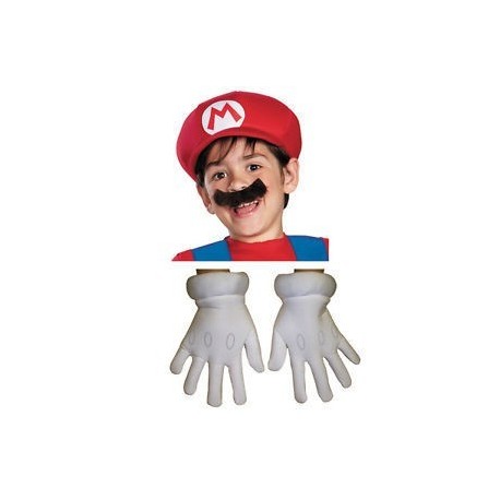Gorro y guantes para niño Mario Kart Beige y Azul de 3 a 9 años 