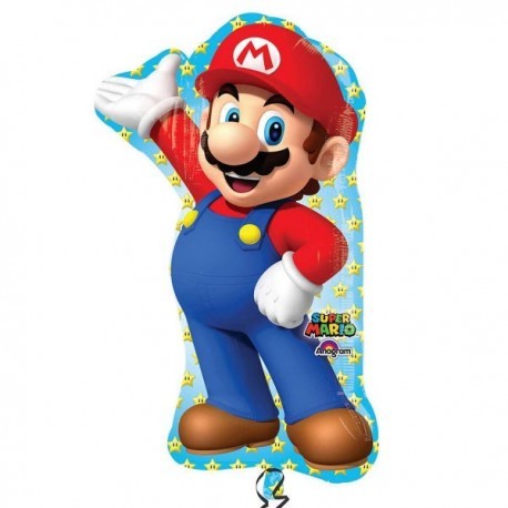 Globo Super Mario Bros grande 55x83 cm helio o aire