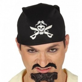 Pañuelo pirata negro con calavera