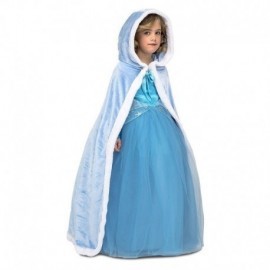 Capa azul para niña con capucha talla unica