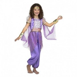 Disfraz de genio arabe morado para niña tallas shimmer