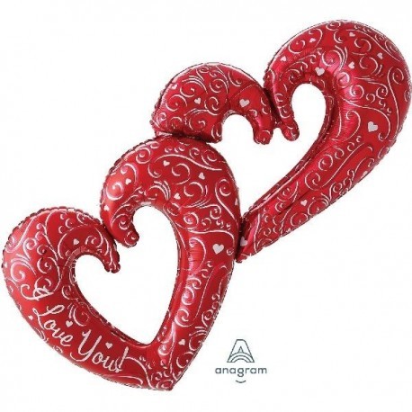 Globo barato corazones unidos rojos para san valentin