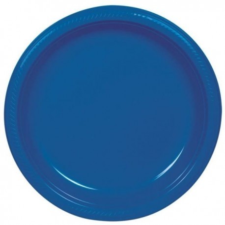 Platos Azul Royal 10 uds de 23 cm plastico