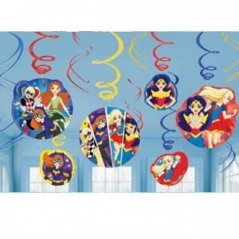 Decoracion colgante DC Super Hero Girls 12 uds