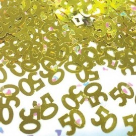 Confeti 50 cumpleaños oro metalico 14g