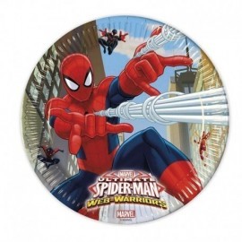 Platos Spiderman cumpleaños 8 uds 23 cm