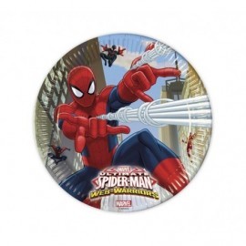 Platos Spiderman cumpleaños 8 uds 20 cm
