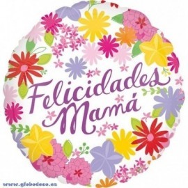 Globo felicidades mama flores foil 18 45 cm