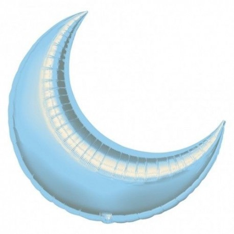 Globo media luna azul 89 cm p30 para helio crescen