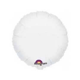 Globo blanco circulo 18  foil helio 45 cm