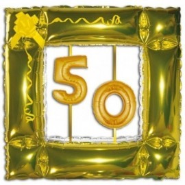 Globo marco oro con nº 50 años helio foil