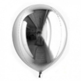 Globo espejo plata foil helio 35 cm