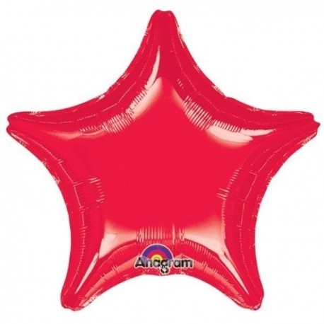 Globo estrella roja 32 jumbo gigante helio foil