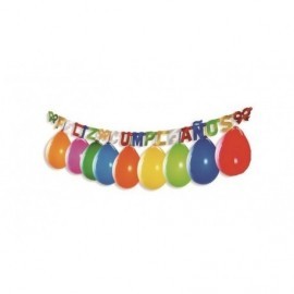 Guirnalda feliz cumpleaños con globos